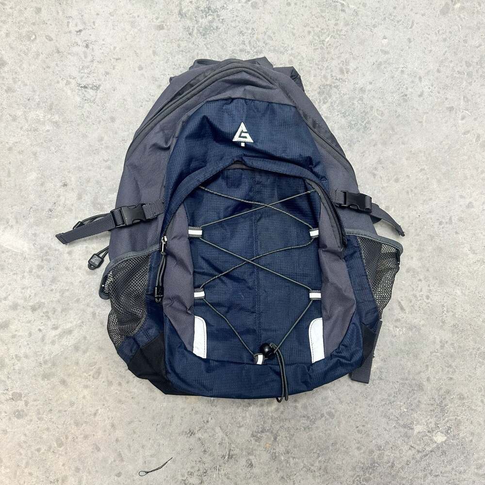 Greatland Blue and Gray Bungee Hiking Daypack Backpack